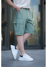 Resim Madmext Yeşil Kargo Cepli Erkek Şort E6571 Yeşil 