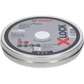 Resim Bosch X-LOCK Standard Seri Düz İnox Kesme Diski Rapido 10'lu 115 x 1.0 MM 