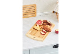 Resim Feyza Design Doğal Bambu Çok Amaçlı Nihale, Sunum ve Kesme Tahtası Seti 