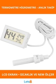 Resim Letsii Dijital Sıcaklık ve Nem Ölçer Termometre Higrometre 