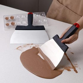 Resim 1 adet Paslanmaz Çelik 301 Çikolata Dökme Spatulası - Yapışmaz, Isıya Dayanıklı, Pişirme ve Yemek Pişirme için İdeal, Ramazan, Şükran Günü, Hanukkah, St. Patrick'S Günü ve Anneler Günü Kutlamaları için Mükemmel, Pişirme Gereksinimleri | Ergonomik Sap | Isıya Dayanıklı Spatula 