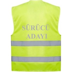 Resim Sürücü Adayı Yazılı Sarı Renk Reflektörlü Ikaz Yeleği X 3 Adet Çok Renkli 