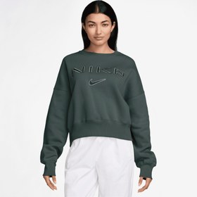 Resim Nike Phoenix Fleece Oos Kadın Yeşil Eşofman Üstü 
