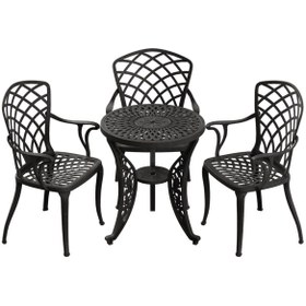 Resim İstanbul Yuvarlak Masa Ø60 3 Lü Hitit Sandalye Siyah 