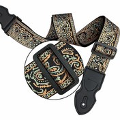 Resim Müzisyenlerin Seçimi| Premium Paisley Jakarlı Gitar Askısı Siyah, Turuncu ve Yeşil Renklerde - TSA Onaylı, Dayanıklı Polyester, Elde Yıkanabilir - Bas, Elektrikli ve Akustik Gitarlar İçin İdeal - Müzisyenler İçin Mükemmel Hediye, Gitar Aksesuarları 