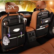 Resim Dashanshop Siyah 2 Adet Katlanır Sağlam Süet Deri Araç Kolçak Çöp Kovası Saklama Çantası 