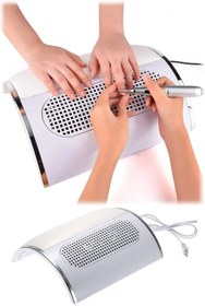 Resim Meir 3 Fanlı Profesyonel Kuaförlerine Özel Toz Toplayıcı Elektrikli Tırnak Oje Kurutma Makinesi 