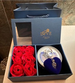 Resim Kırmızı Gül Mücevher Kutusu & İstiridye Kolye HEDİYELİ! 