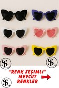 Resim Straight Light 6'lı Kalpli Gözlük Seti – Renk Seçimli | Gelin, Damat, Nedime, Düğün, Kına, Parti 