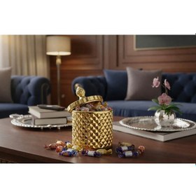 Resim Rova Tr Cam Kavanoz Altın 