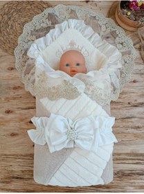 Resim Tomuycuk Kışlık Prizma Bebek Kundağı Unisex Bebek Dış Kundak Battaniyesi Hastane Çıkışı Kundak Battaniye 