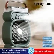 Resim 7 Ayarlanabilir Renkli Gece Lambası ile 1 Adet Taşınabilir Nemlendirici Fan - Üç Dişli Güçlü Rüzgar, USB Şarj Edilebilir, Ev ve Ofis Kullanımı İçin İdeal, Sıcak Hava Gerekliliği, Ofis Nemlendirici | Modern Estetik | Ayarlanabilir Fan Hızları, Ev Nemlendirici 