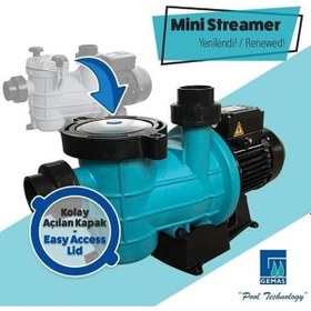 Resim Gemaş Streamer Mini Havuz Pompası 1 HP Monofaze 