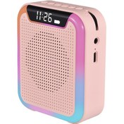 Resim Hfambition Öğretmen/turizm İçin M9 Pembe Kablosuz Mikrofonlu Hoparlör - Bluetooth 5.3, 5w Güç, 10m Menzil, Renkli Led Ve Dijital Ekran 10.1" 