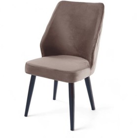 Resim Puffy Sandalye - Babyface Kapuçino Kumaş - Metal Siyah Ayak 