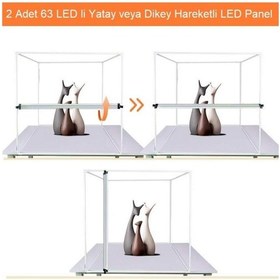 Resim Kenly Profesyonel Stüdyo Led Işıklı Ürün Fotoğraf Çekim Çadırı 80 x 80 CM 