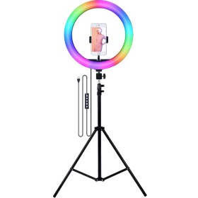 Resim Asfal 210 cm Tripod -Led Halka Işık Youtuber Tiktok Makyaj Stüdyo Işığı Ring Light 
