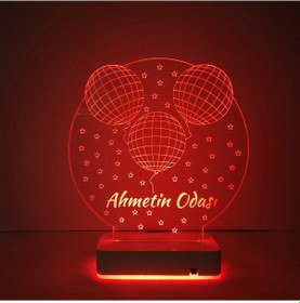 Resim Çocuklara Özel Hediye 3 Balon Masaüstü 3D Led Lamba 