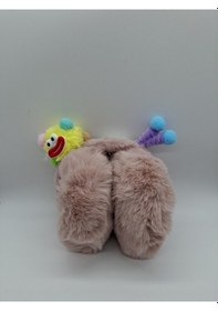 Resim Kervan Pazarı Çocuk Peluş Katlanabilir Figürlü Kışlık Kulaklık Koyu Pembe 