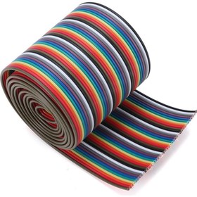 Resim 40 Pin Rainbow Ribbon Idc Kablo 1 Metre 10 Renk Dupont Kablo Flat 