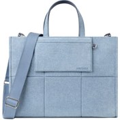 Resim Askılı Kanvas Tote Laptop Çantası - Denim - Standart 