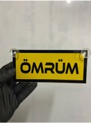 Resim Sarı Renk Üzeri Siyah Renk Ömrüm Yazılı Vantuzlu Cam Süsü 