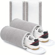 Resim 2 adet Yükseltilmiş Ayakkabı Yıkama Çantaları, Chenille Anti-Deformasyon Koruyucu Çamaşır Çantaları, Makine Yıkama Güvenli, Fermuar Kapanışı, Güvenli Ayakkabı Temizliği için Yuvarlak Polyester Örgü Kumaş, Çamaşır Yıkama Çantaları 