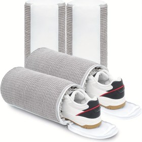 Resim 2 adet Yükseltilmiş Ayakkabı Yıkama Çantaları, Chenille Anti-Deformasyon Koruyucu Çamaşır Çantaları, Makine Yıkama Güvenli, Fermuar Kapanışı, Güvenli Ayakkabı Temizliği için Yuvarlak Polyester Örgü Kumaş, Çamaşır Yıkama Çantaları 