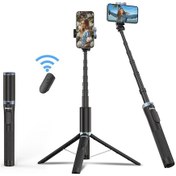 Resim Jamry Kt-259 8 Bölümlü Geri Çekilebilir Selfie Çubuğu Tripod, 360 Derece Dönen Telefon Klipsi 