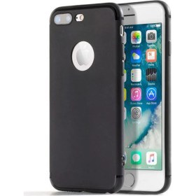 Resim CepStok Apple iPhone 7 Plus Kılıf Ultra Ince Tıpalı Siyah Silikon 