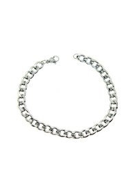 Resim Gümüş Renk Cuban Unisex Erkek Metal Beyaz Çelik Zincir Çelik Bileklik- 2800 Çok Renkli 