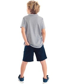 Resim Denokids Mushi Sharrk Erkek Çocuk Polo Yaka T-shirt Şort Takım Çok Renkli 