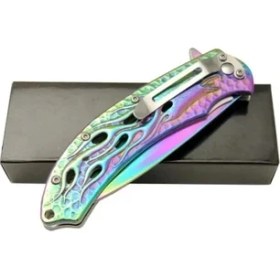 Resim İlk El Grup Kartal Rainbowi Tk 21 cm Kamp / Outdoor Çakı - Yarı Otomatik, Kemerlikli, Kutulu 