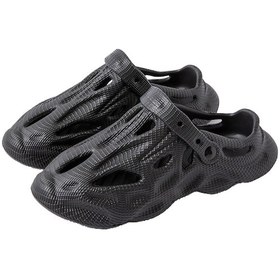 Resim Croc Ayakkabı Erkek Yaz Spor Dış Giyim Kaymaz Yumuşak Taban Nefes Alabilen Terlik - Siyah 