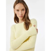 Resim Koton Bisiklet Yaka Slim Fit Dokulu Triko Kadın Crop Kazak 6WAL90029IT (6WAL90029IT) 