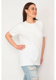 Resim Şans Kadın Bisiklet Yakalı Oversize Bluz-Lacivert Beyaz 