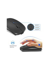 Resim Alfalink AL-BT15 Bluetooth Wireless Şarjlı Sessiz Tuşlu Kablosuz Mouse Siyah 