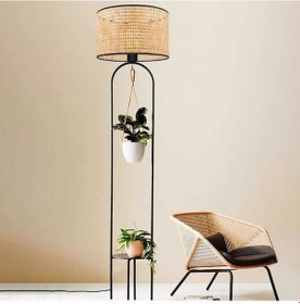 Resim Homing Flori Hazeran Rattan Tasarım Çiçeklik Lambader 