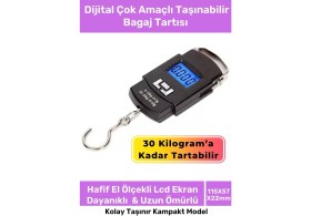 Resim Carlburn Deluxe LCD Ekran Seyahat Bavul Ağırlık Tartı Dijital Çok Amaçlı Taşınabilir Bagaj Tartısı Max 30 kg 