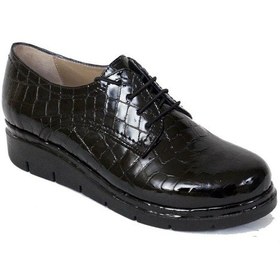 Resim Siyah Kroka Kadın Hakiki Deri Günlük Ayakkabı 074.808-siyah Siyah 