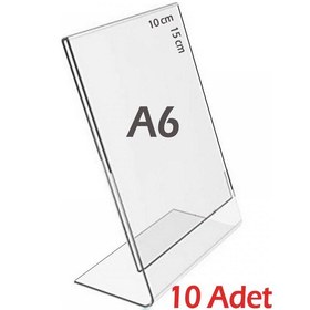 Resim A6 L-Tipi Dikey Şeffaf Föylük Menü Fiyatlık Broşürlük Etiketlik ( 