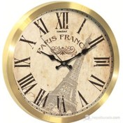 Resim Time Gold Salon Ofis Duvar Saati Metal Altın Rengi 35 Cm 