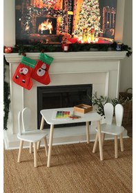 Resim The White Kids 1 Masa + 2 Sandalye (Çocuklar için Yaz-Sil Montessori Aktivite ve Etkinlik Masa Sandalye Takımı) 