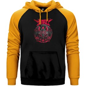 Resim Babymetal Maneki Neko Çift Renk Reglan Kol Sweatshirt / Hoodie - 5XL / Sarı 