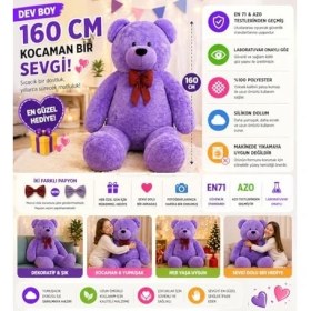 Resim Terletmez Shop Özgüner Oyuncak Papyonlu Dev Pelüş Ayıcık,sevgiliye Hediye Ayıcık 