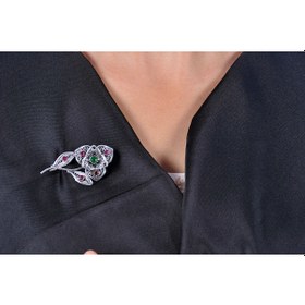 Resim Çiçek Model 925 Ayar Gümüş Oksitli Telkari Broş 