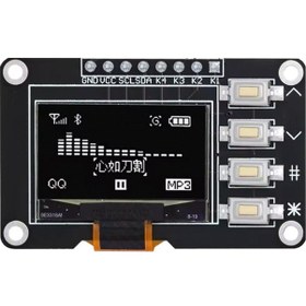 Resim 0.96 İnç 128x64 I2c Oled Ekran Modülü - 4 Butonlu Ssd1315 Beyaz Grafik Lcd Ekran Arduino Uyumlu 