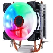 Resim Sones W-x3 3 Pin 9cm Çift Bakır Borulu Sessiz Led Cpu Soğutucu Fan 
