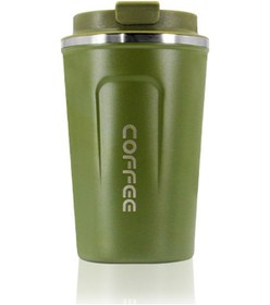 Resim Jeehugo 380ml 304 Paslanmaz Çelik Vakumlu Termos Bardak - Araç/ofis Kullanıma Uygun - Koyu Yeşil Beyaz 