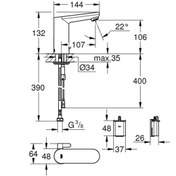 Resim Grohe Eurosmart Cosmopolitan E Fotoselli Lavabo Bataryası Pilli 36330000 